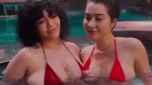 Meldadel onlyfans leak – dual girls Show off Big BOOBS in the pool