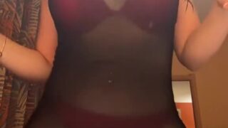 Mishygirll leak video – show off lustful body in see – through suit